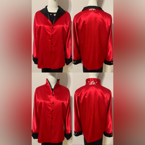 Chinese Traditional Red Silk Jacket - Picture 1 of 17